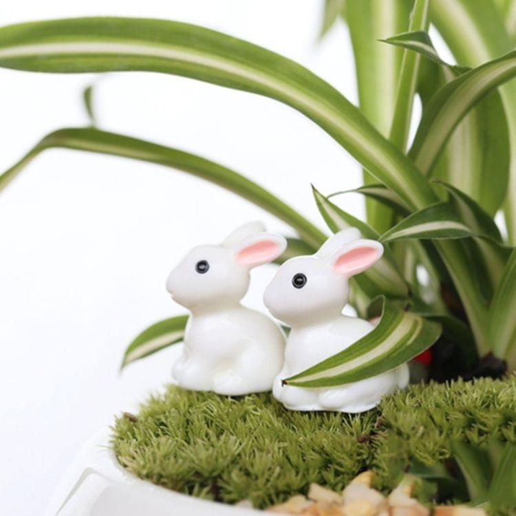 Lovely Resin Plants Rabbit Micro Landscape Succulent Ornaments Plant Decoration Garden DIY Doll