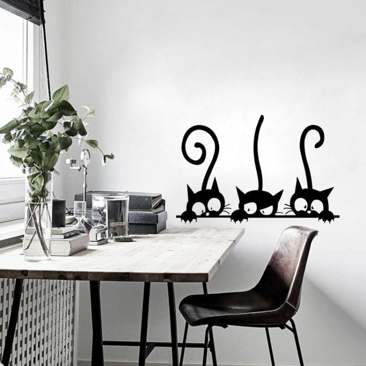 2 PCS Lovely Black Cute Cats Wall Sticker, Size:30x20cm