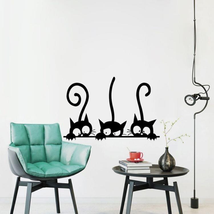 2 PCS Lovely Black Cute Cats Wall Sticker, Size:30x20cm
