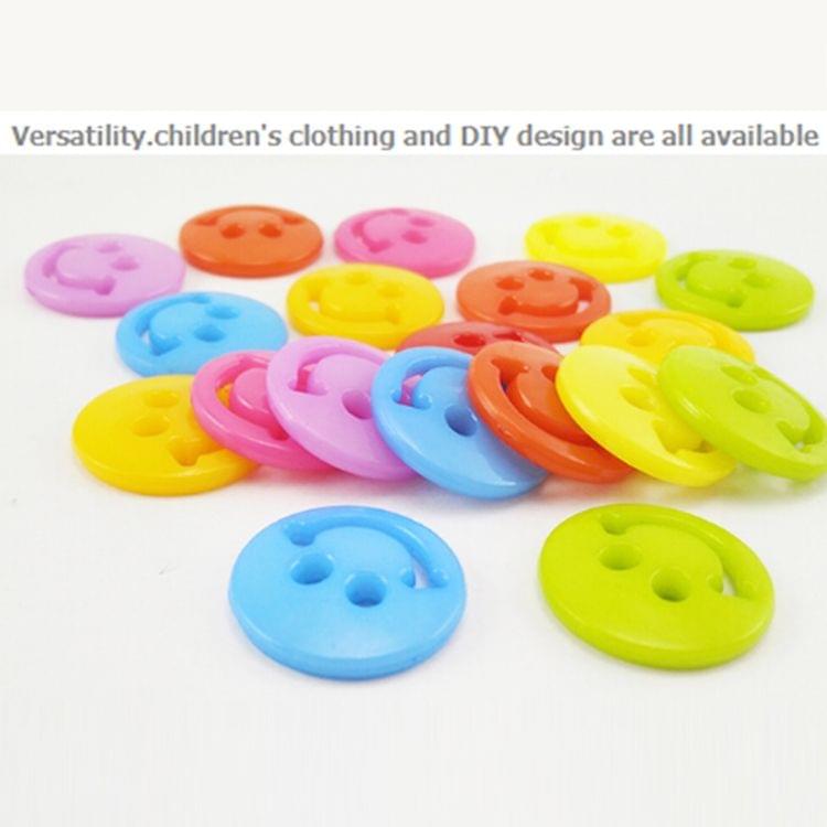 400 PCS Smile Face Resin Children Sweater Buttons Sewing Buttons in Bulk , Random Color, Diameter: 20mm