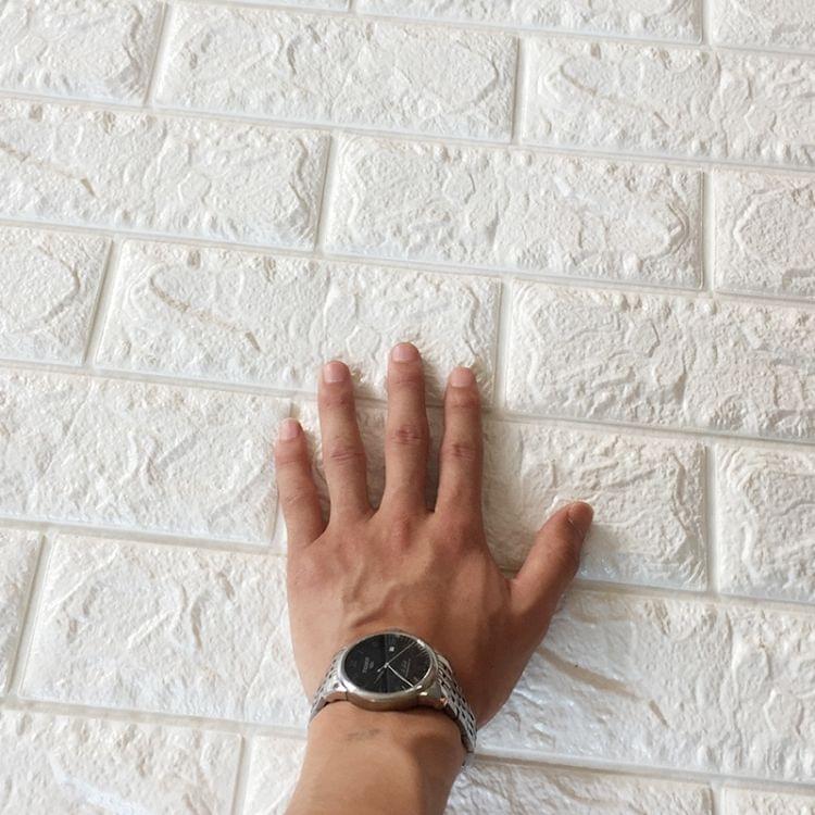 2 PCS Self Adhesive Waterproof TV Background Brick Wallpapers 3D Wall Sticker Living Room Wallpaper Mural Bedroom Decorative Stickers, Dimensions:70cm x 77cm(Pink)