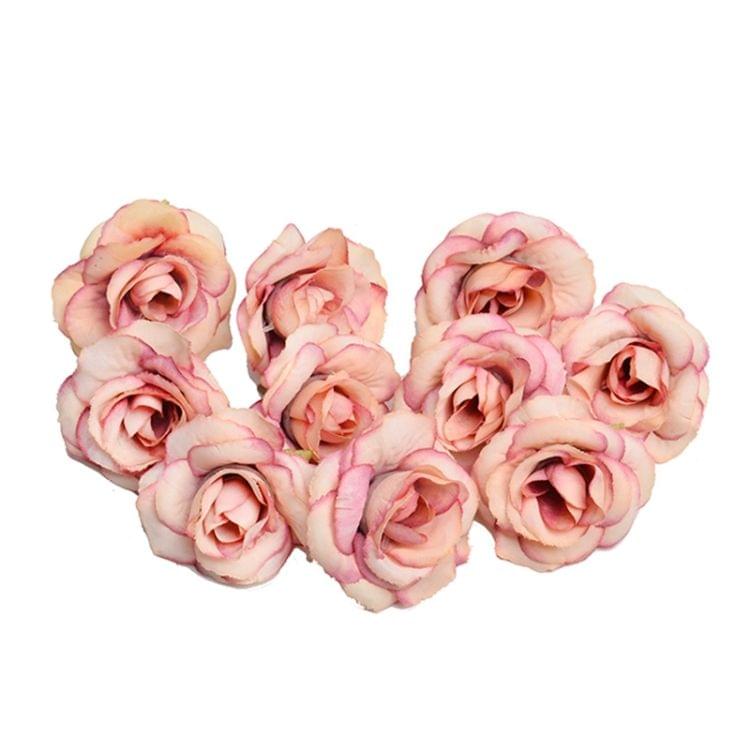 10 Sets 4cm Artificial Flower Silk Rose Flower Head for Wedding Party Home Decoration(Purple)