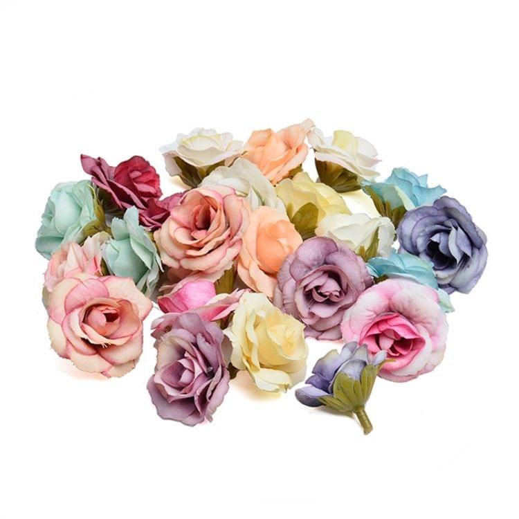 10 Sets 4cm Artificial Flower Silk Rose Flower Head for Wedding Party Home Decoration(Purple)