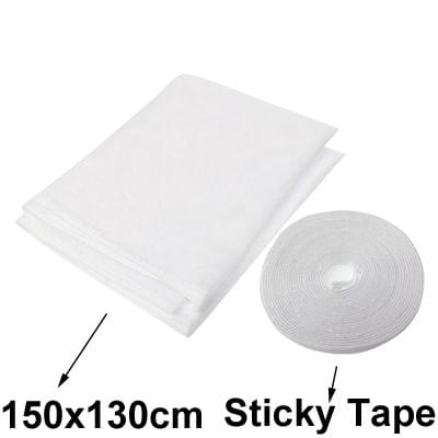 DIY Polyester Fly Screen/ Window Screen Hook and Loop Fastener Mosquito Net(White)