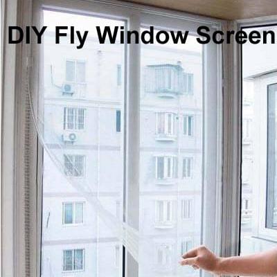 DIY Polyester Fly Screen/ Window Screen Hook and Loop Fastener Mosquito Net(White)