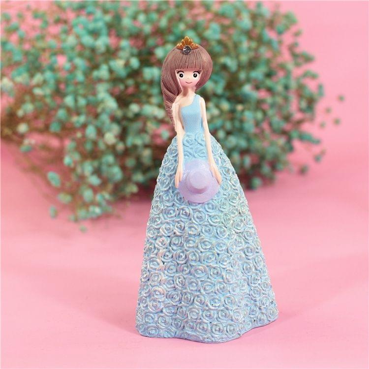 Pretty Skirt Girl Style Resin Crafts Ornaments Room Decoration, Size: 9*8.5*19cm (Blue)