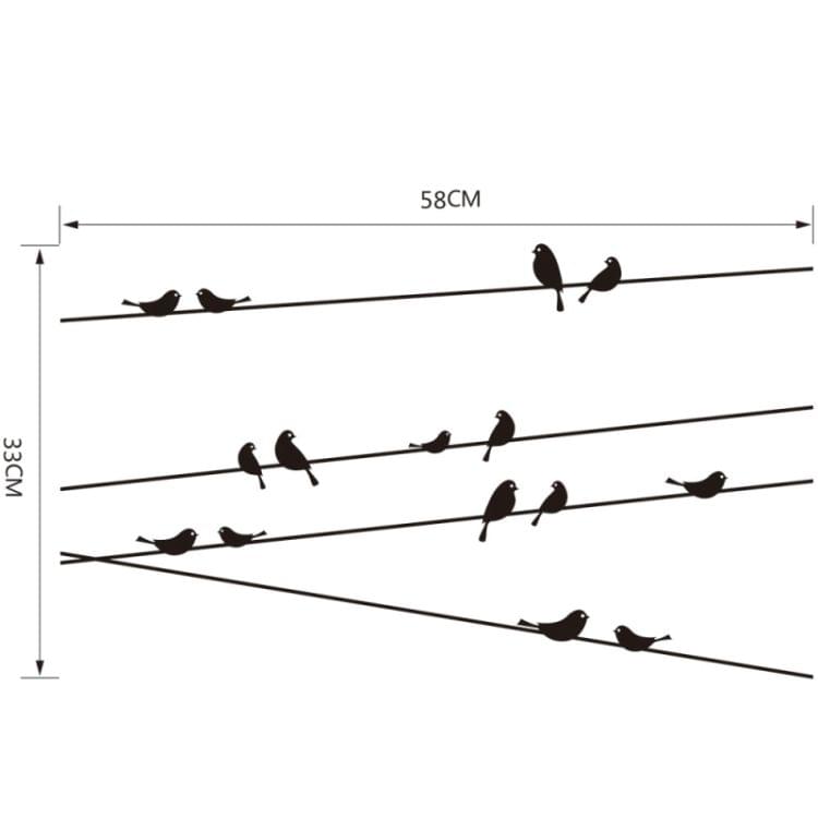 Utility Poles Birds Glass Window Decorative Wall Stickers, Size: 57cm x 11cm