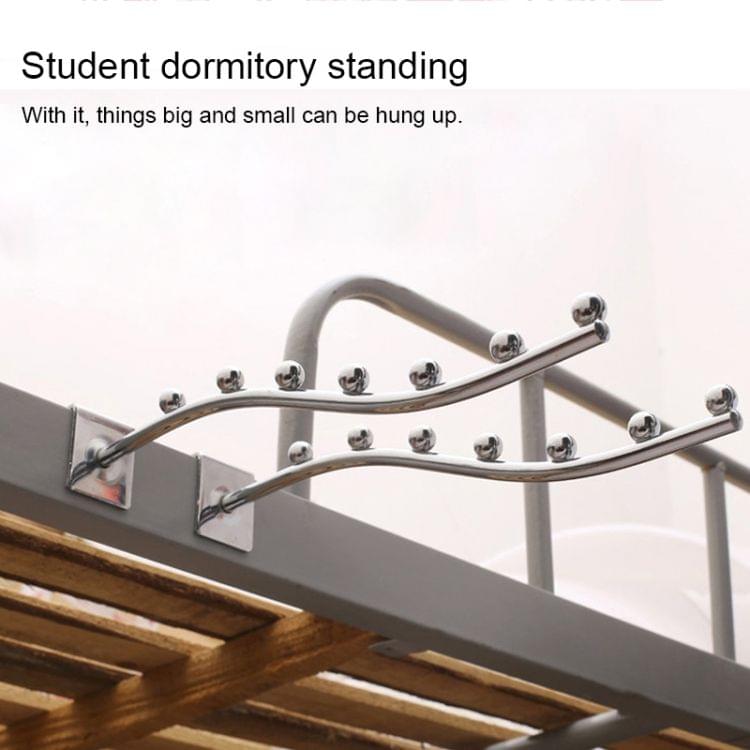 20 PCS Square Pipe Metal Hook with 5 Beads for Supermarket Clothes Shop Dormitory, Length: 25cm