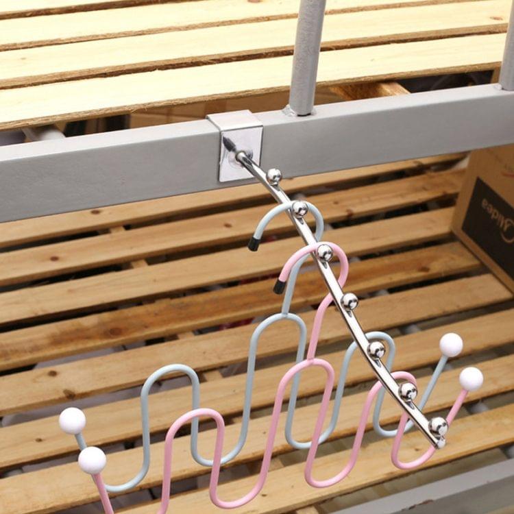 20 PCS Square Pipe Metal Hook with 5 Beads for Supermarket Clothes Shop Dormitory, Length: 25cm