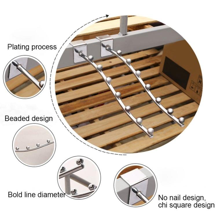 20 PCS Square Pipe Metal Hook with 5 Beads for Supermarket Clothes Shop Dormitory, Length: 25cm