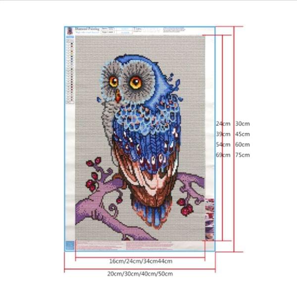 DIY 3D Diamond Embroidery Owl Painting, Size: 44*69cm