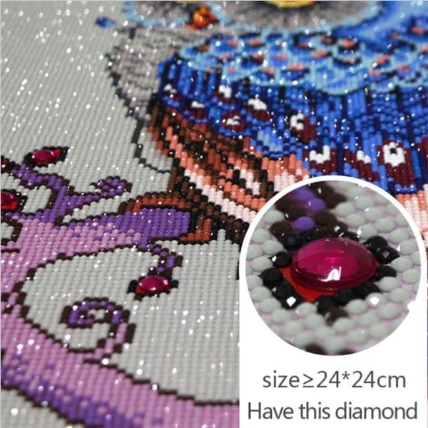 DIY 3D Diamond Embroidery Owl Painting, Size: 44*69cm