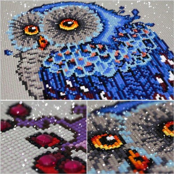 DIY 3D Diamond Embroidery Owl Painting, Size: 44*69cm