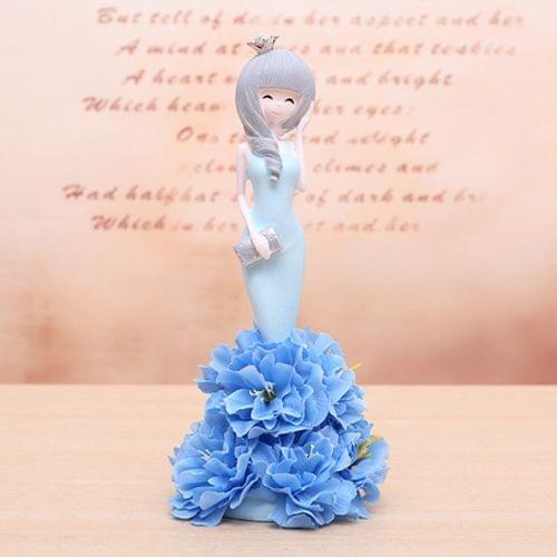 Lovely Orchid Girl Style Resin Crafts Ornaments Room Decoration (Blue)