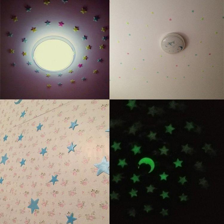 100PC Kids Bedroom Glow Wall Stickers Stars