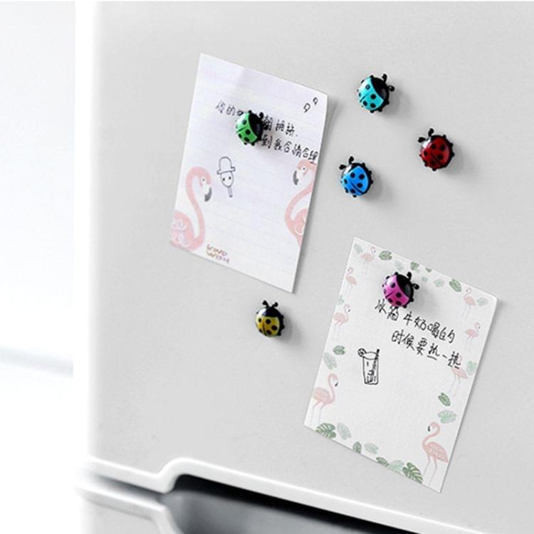 2 PCS Creative Ladybug Tree Shape Refrigerator Whiteboard Magnets Desktop Message Stickers Memo Clip Holder Home Office Decoration(White)