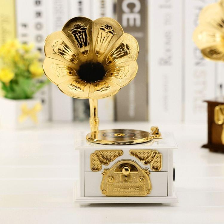 Retro Phonograph Style Jewelry Sky City Music Box Home Decoration, Random Color Delivery