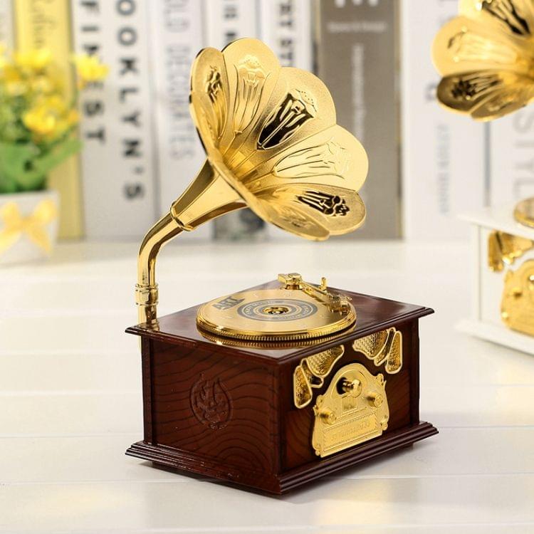 Retro Phonograph Style Jewelry Sky City Music Box Home Decoration, Random Color Delivery