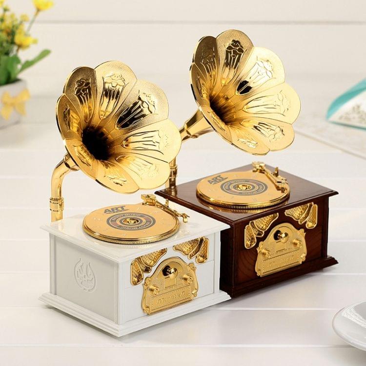 Retro Phonograph Style Jewelry Sky City Music Box Home Decoration, Random Color Delivery