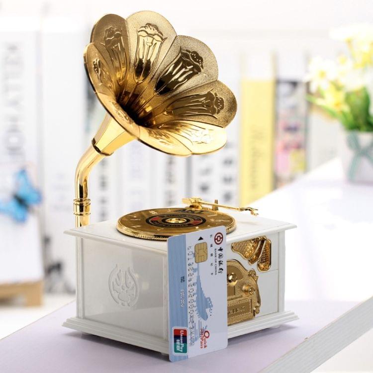 Retro Phonograph Style Jewelry Sky City Music Box Home Decoration, Random Color Delivery