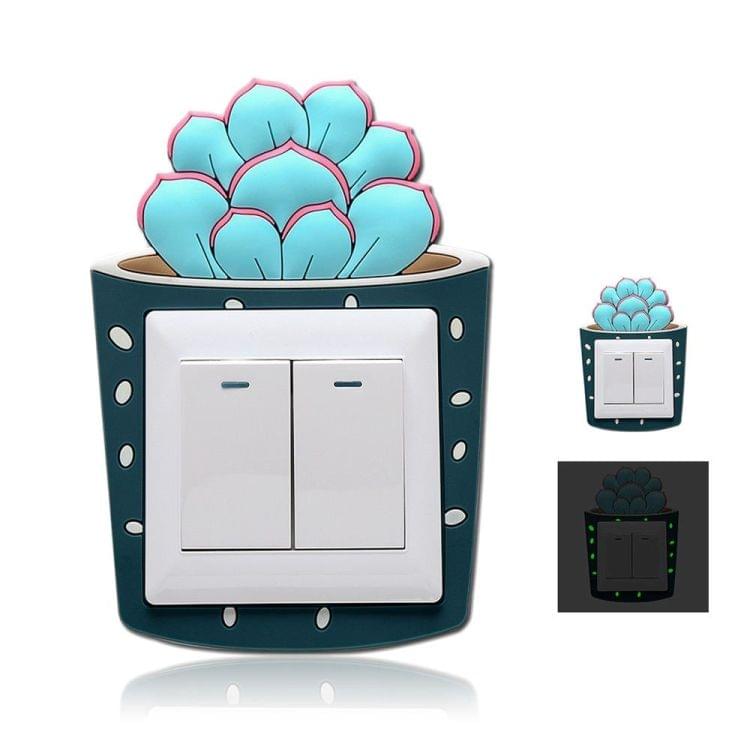 Cute Cartoon 3D Fluorescent Silicone Switch Decorations Stickers(Hibiscus Snow Lotus)