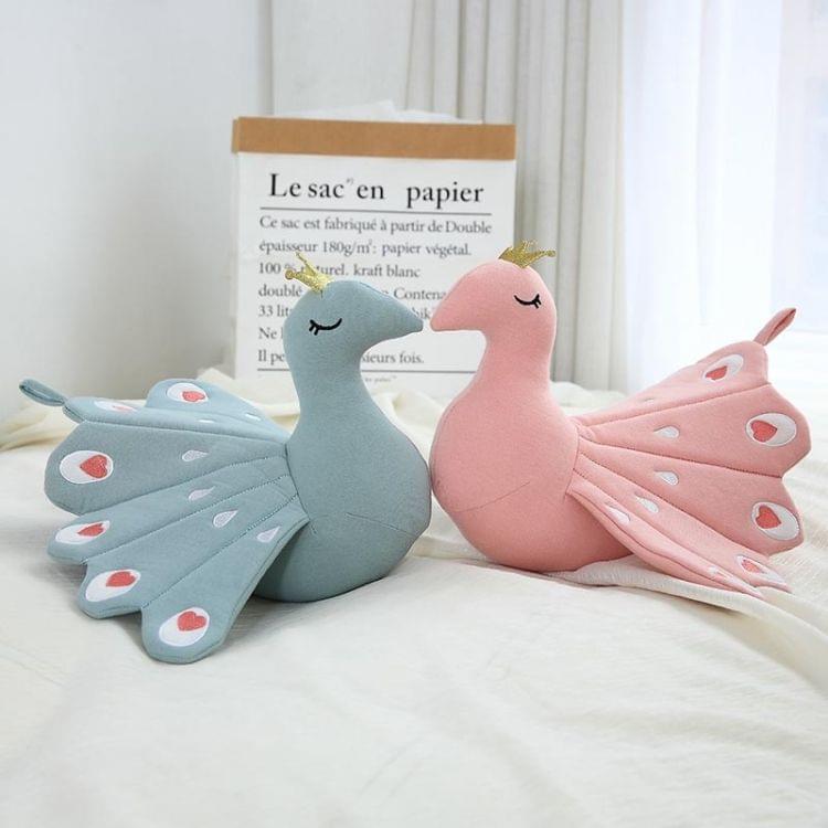 Plush Peacock Toy Animal Cotton Cloth Baby Comfort Pillow Children Room Decoration Girls Birthday Creative Gift(Blue)