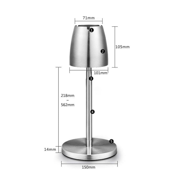 Retractable STainless Steel Ashtray with Base
