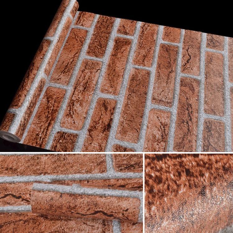 Iron Phosphate Creative 3D Stone Brick Decoration Wallpaper Stickers Bedroom Living Room Wall Waterproof Wallpaper Roll, Size: 45 x 1000cm