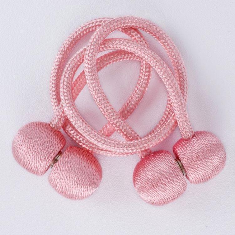2 PCS Fashion Woven Punch-Free Beef Tendon Magnetic Buckle Curtain Strap(Pink)