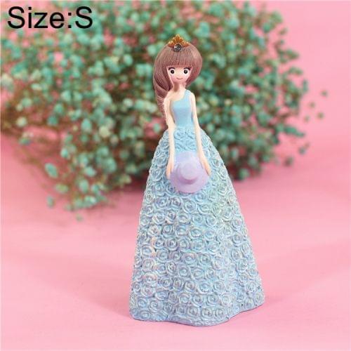 Pretty Skirt Girl Style Resin Crafts Ornaments Room Decoration, Size: 6.5*6.5*14cm(Blue)