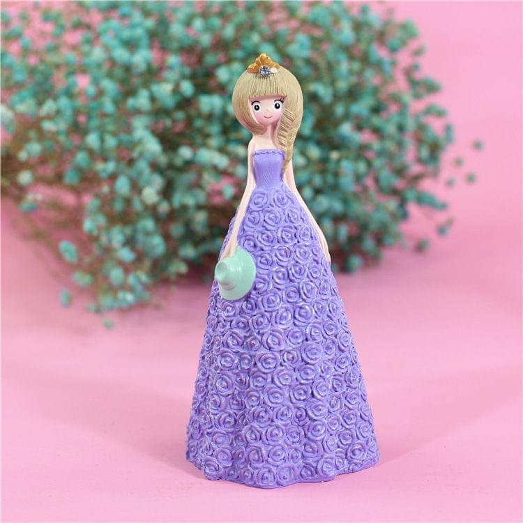 Pretty Skirt Girl Style Resin Crafts Ornaments Room Decoration, Size: 11*10*23.5cm (Purple)