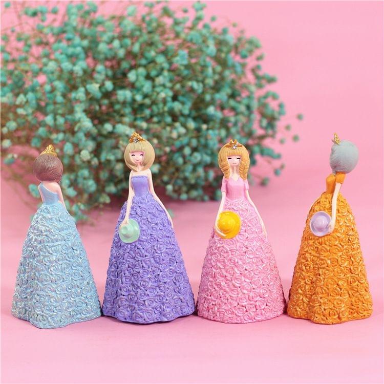 Pretty Skirt Girl Style Resin Crafts Ornaments Room Decoration, Size: 11*10*23.5cm (Purple)