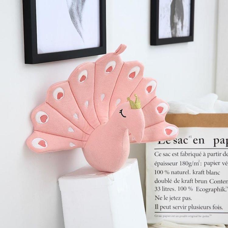 Plush Peacock Toy Animal Cotton Cloth Baby Comfort Pillow Children Room Decoration Girls Birthday Creative Gift(Pink)