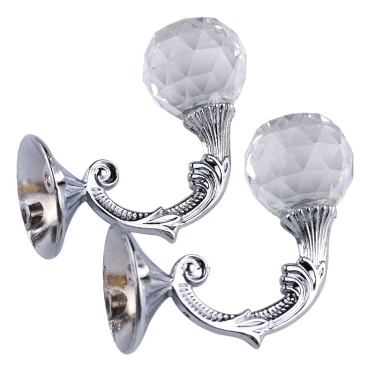 2 PCS Retro Water Wafer Head Barb Curtain Decorative Wall Hook(Silver)