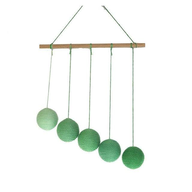 Montessori DIY Visual Practice Charm Birth Baby Gradient Color Paste Ball Hanging Gobbi(Green)