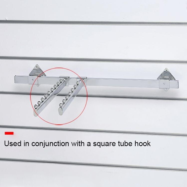 2 PCS 15x30mm Supermarket Shelves Display Electroplated Square Crossbar hook Bracket, Length: 1m