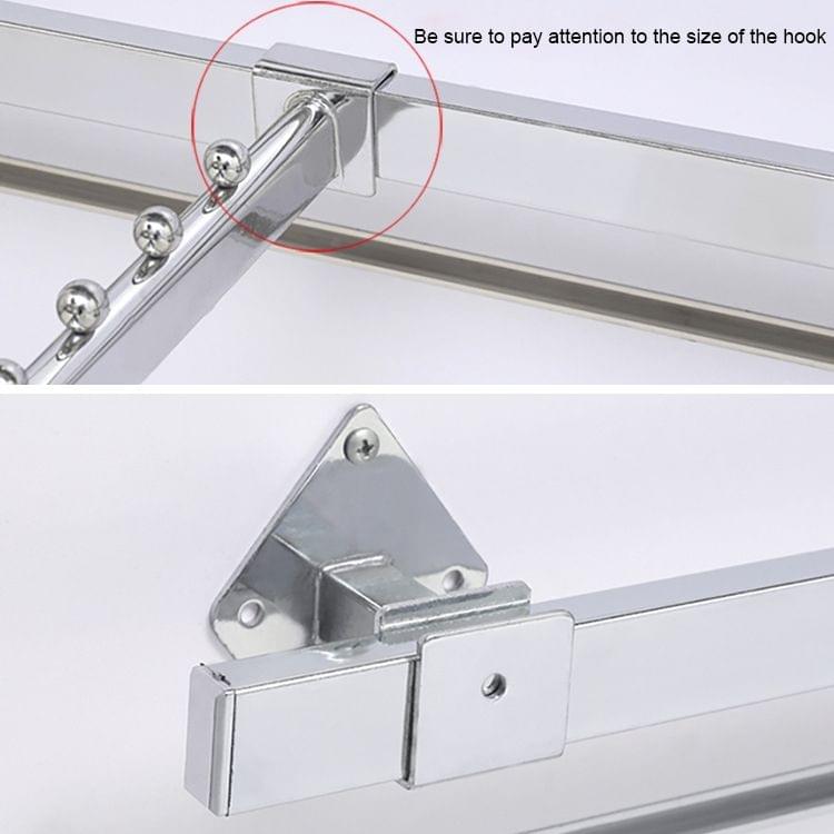 2 PCS 15x30mm Supermarket Shelves Display Electroplated Square Crossbar hook Bracket, Length: 1m