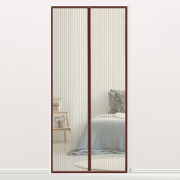 Magic Mesh Magnetic Mosquito-proof Screen Door Curtain, Size:210x100cm(Coffee)