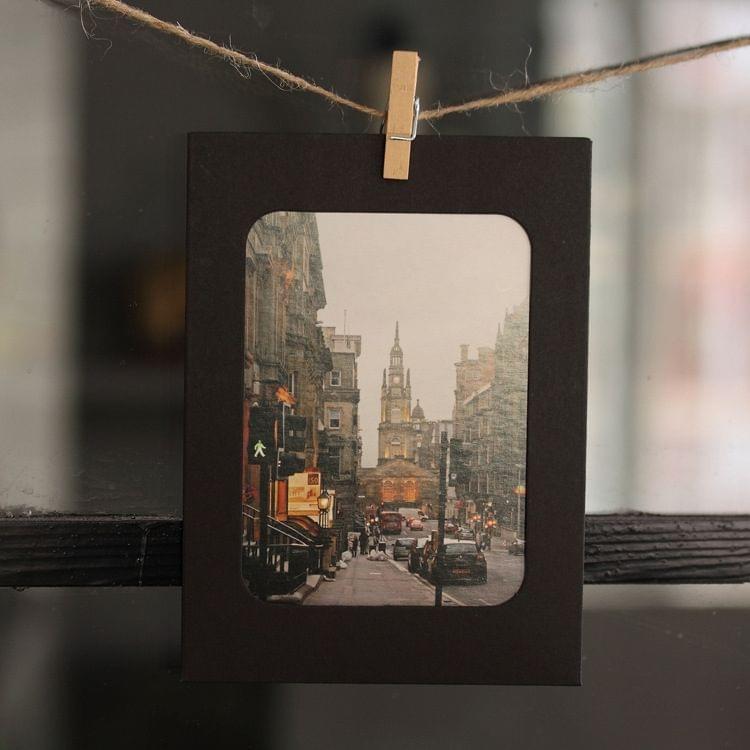 90 PCS / 10 Sets Creative DIY 6 inch Kraft Paper Wall Hanging Photo Frames with Clips & Rope