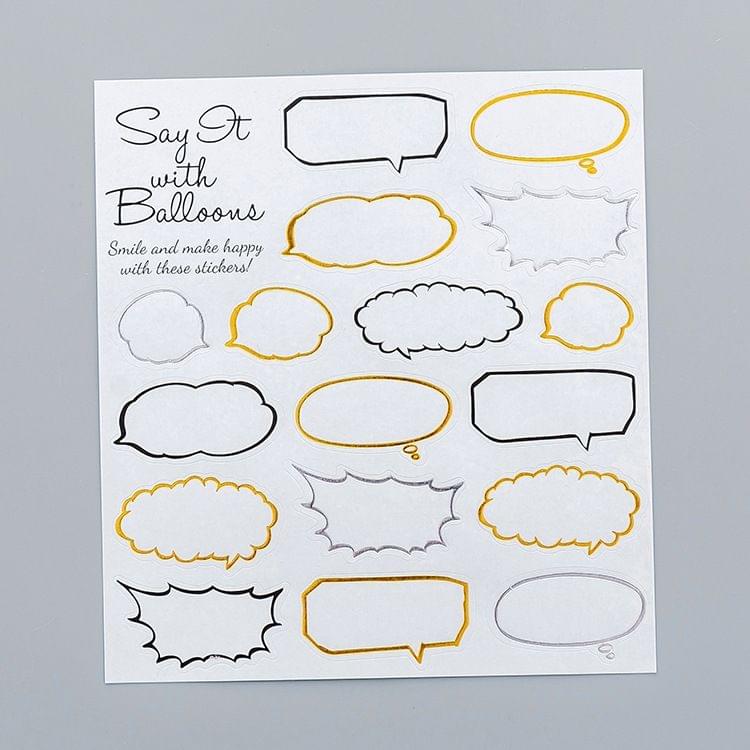 2 PCS Dialog Box Pattern Creative Cartoon Children Diary Decorative Sticker