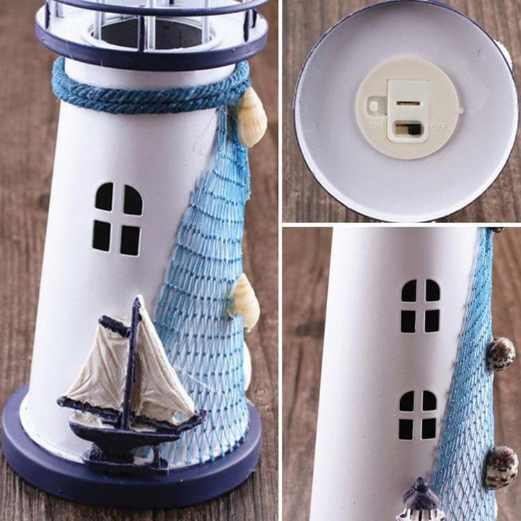 Creative Mediterranean Style Iron Handmade Flash Lighthouse, Random Style Delivery, Size: 14.5*6.5cm