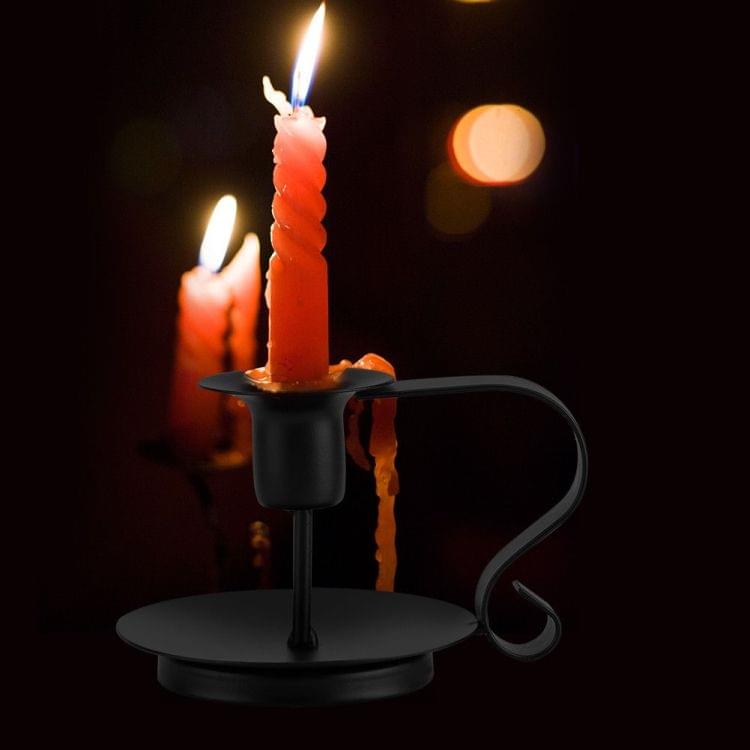 2 PCS Retro Iron Candelabrum Taper Candle Holder Candlestick Stand Candlelight Dinner Decoration
