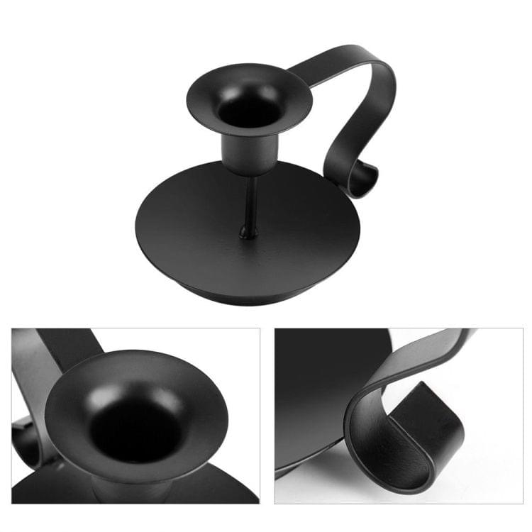 2 PCS Retro Iron Candelabrum Taper Candle Holder Candlestick Stand Candlelight Dinner Decoration