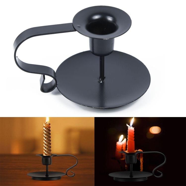 2 PCS Retro Iron Candelabrum Taper Candle Holder Candlestick Stand Candlelight Dinner Decoration
