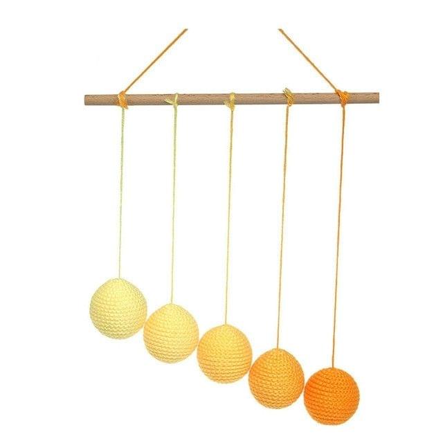 Montessori DIY Visual Practice Charm Birth Baby Gradient Color Paste Ball Hanging Gobbi(Yellow)