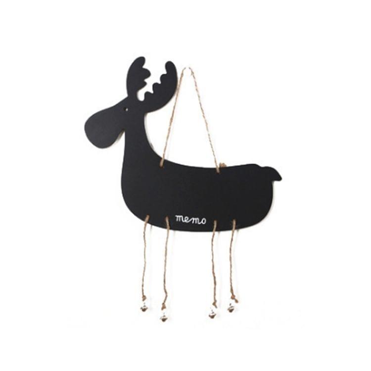Deer Shape Creative Hanging Double-sided Black White Message Board Hanging Wooden Creative Message Blackboard Home Decoration Wood Crafts