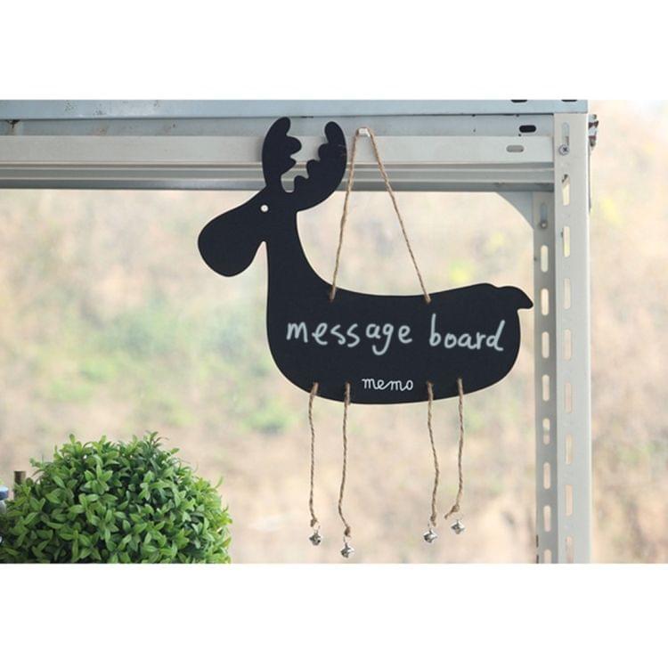 Deer Shape Creative Hanging Double-sided Black White Message Board Hanging Wooden Creative Message Blackboard Home Decoration Wood Crafts