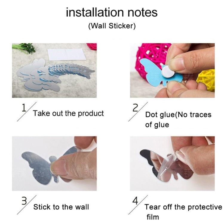 2 PCS Creative 3D Vase Style Mirror DIY Wall Sticker Set, Size: 40*60cm(Gold)