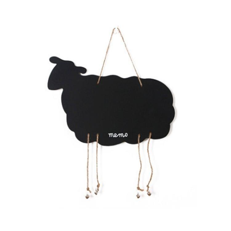 Sheep Shape Creative Hanging Double-sided Black White Message Board Hanging Wooden Creative Message Blackboard Home Decoration Wood Crafts