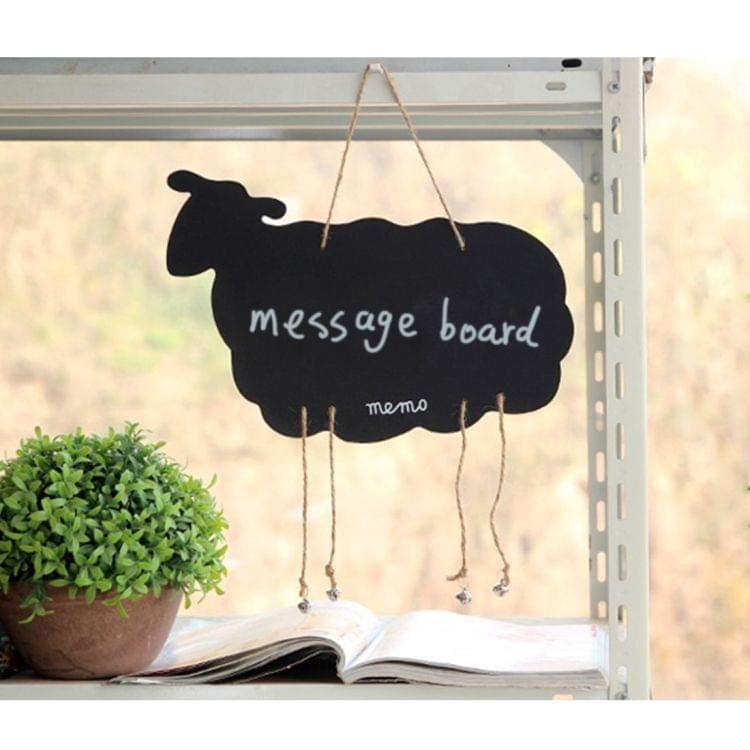 Sheep Shape Creative Hanging Double-sided Black White Message Board Hanging Wooden Creative Message Blackboard Home Decoration Wood Crafts